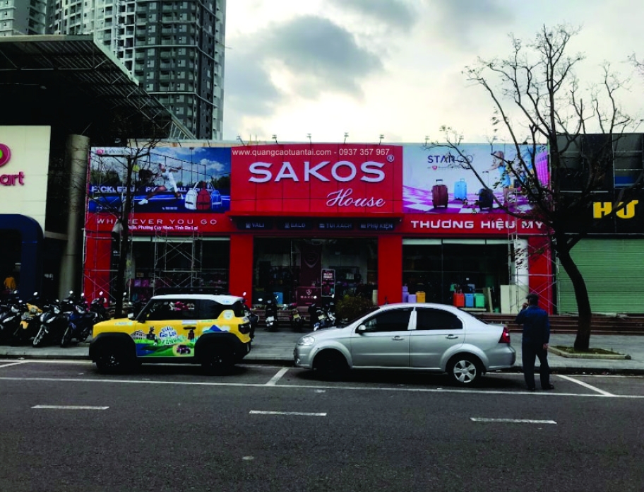 BẢNG HIỆU ALU CHỮ NỔI MICA SHOP SAKOS 